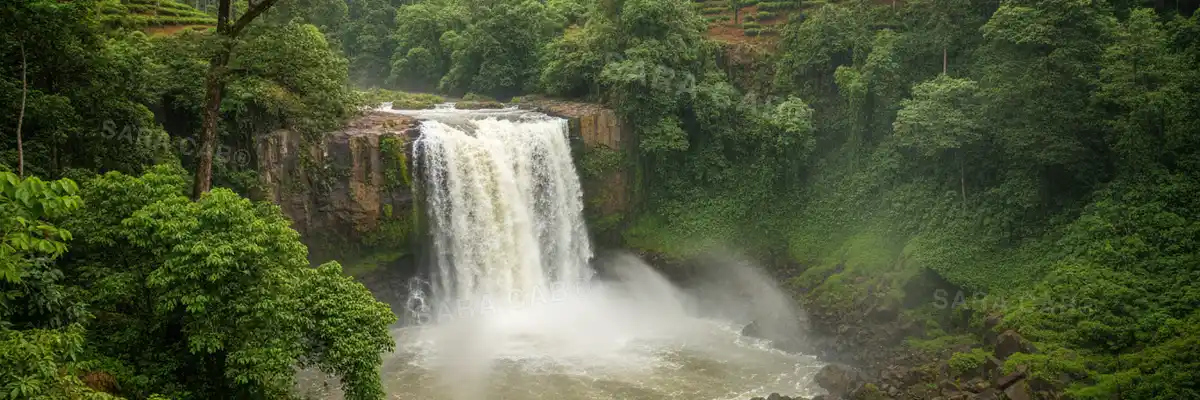 Coffee plantation under tall shade trees in Coorg