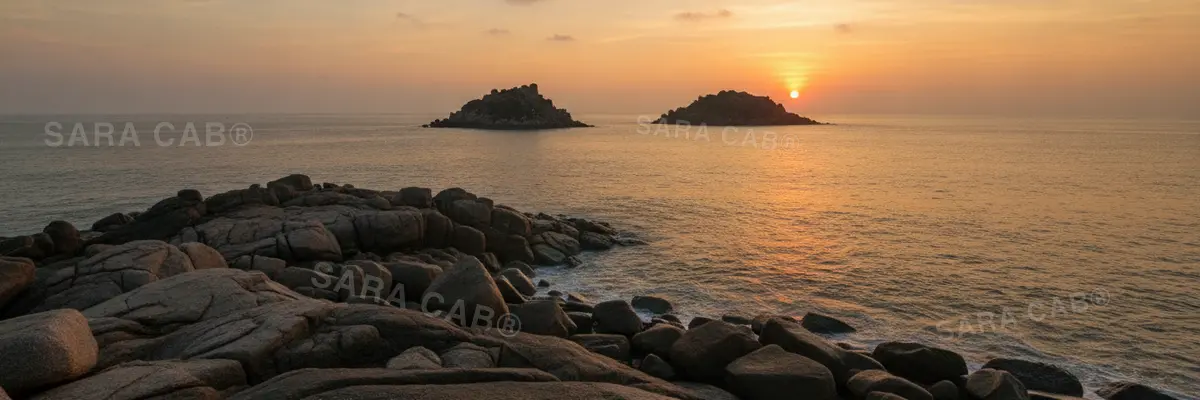 The rocky southern coast at Kanyakumari where three seas meet