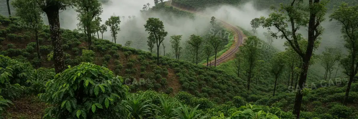 Coffee estates and green ridges around Sakleshpur